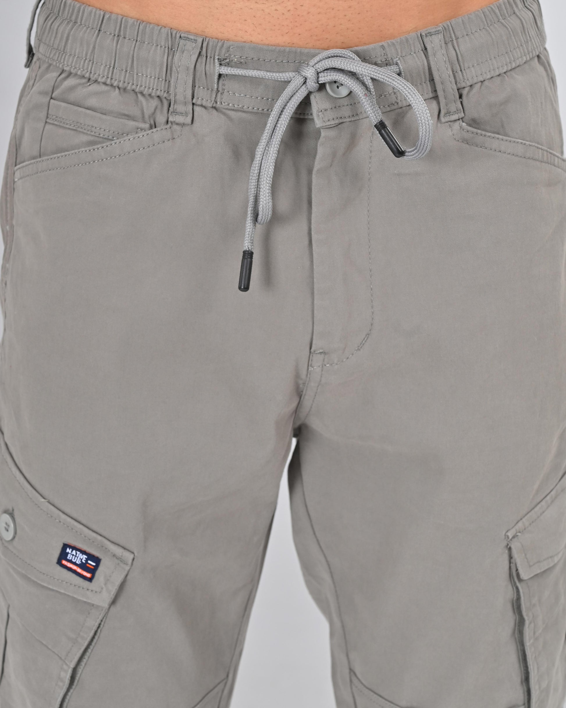 Nativebull Mens Slim Fit Grey Cargo Pant Online