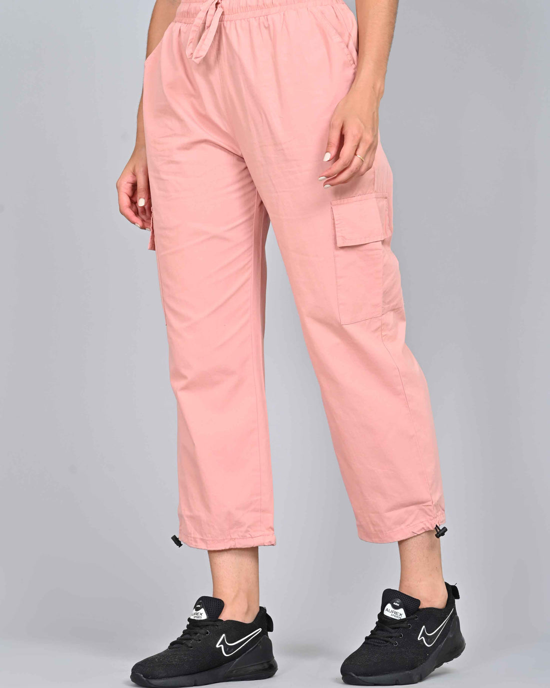 Women's Peach Colour Cargo Pant