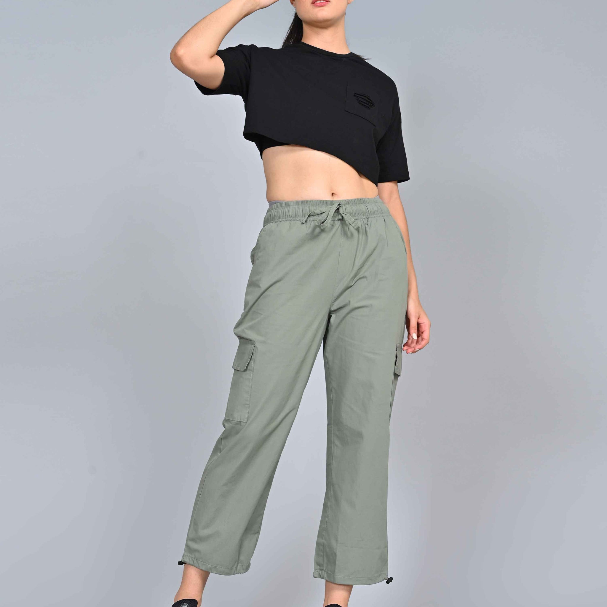 Women's Olive Green Colour Cargo Pant