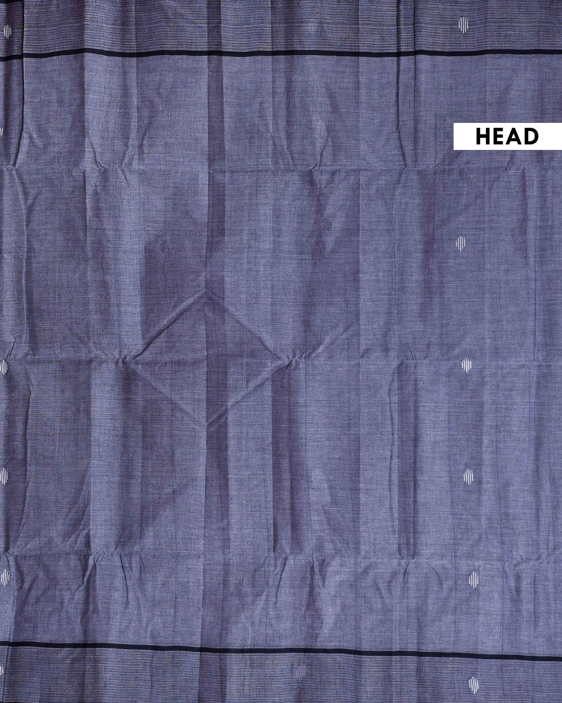 Handloom Khadi Cotton Saree with Woven Motifs and Contrast Border - Dark Grey