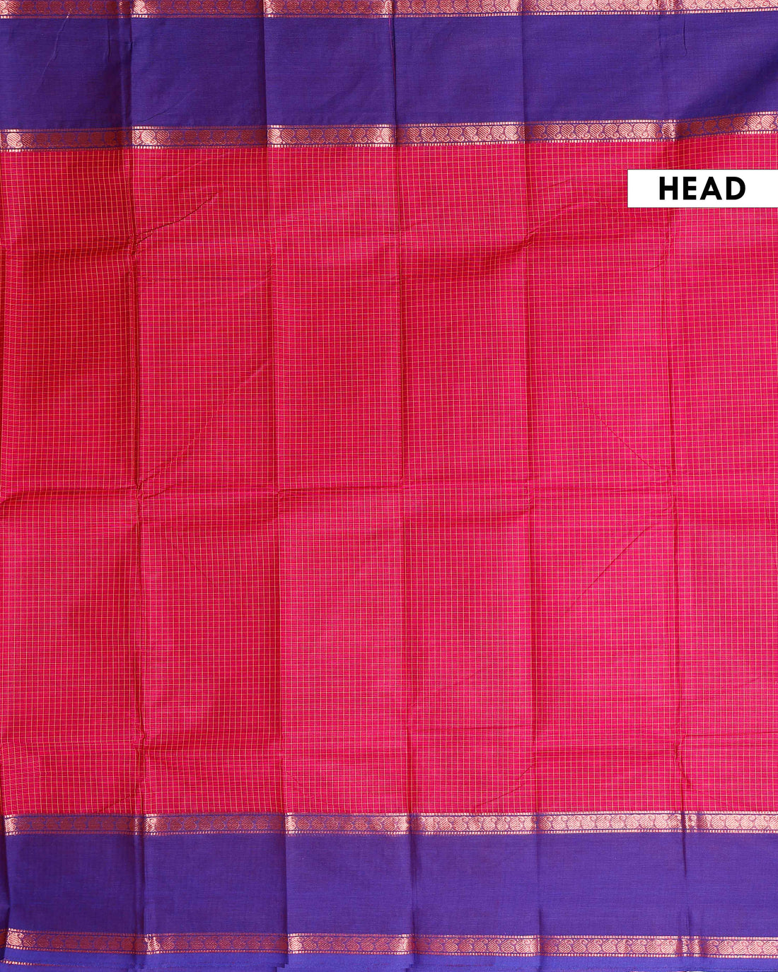 Handloom Sungudi Cotton Saree with Traditional Checks and Contrast Border -Maroon