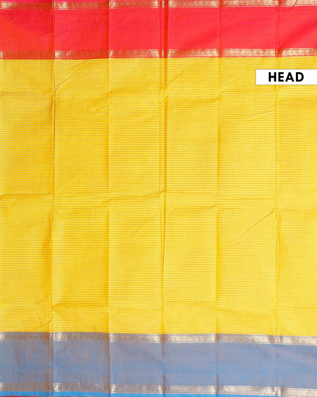 Handloom Sungudi Cotton Saree with Traditional Checks and Contrast Border - Yellow