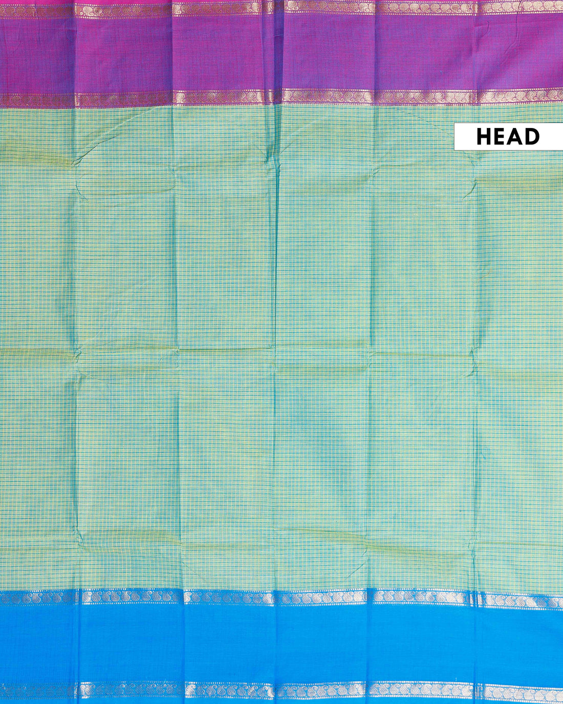 Handloom Sungudi Cotton Saree with Traditional Checks and Contrast Border - Green