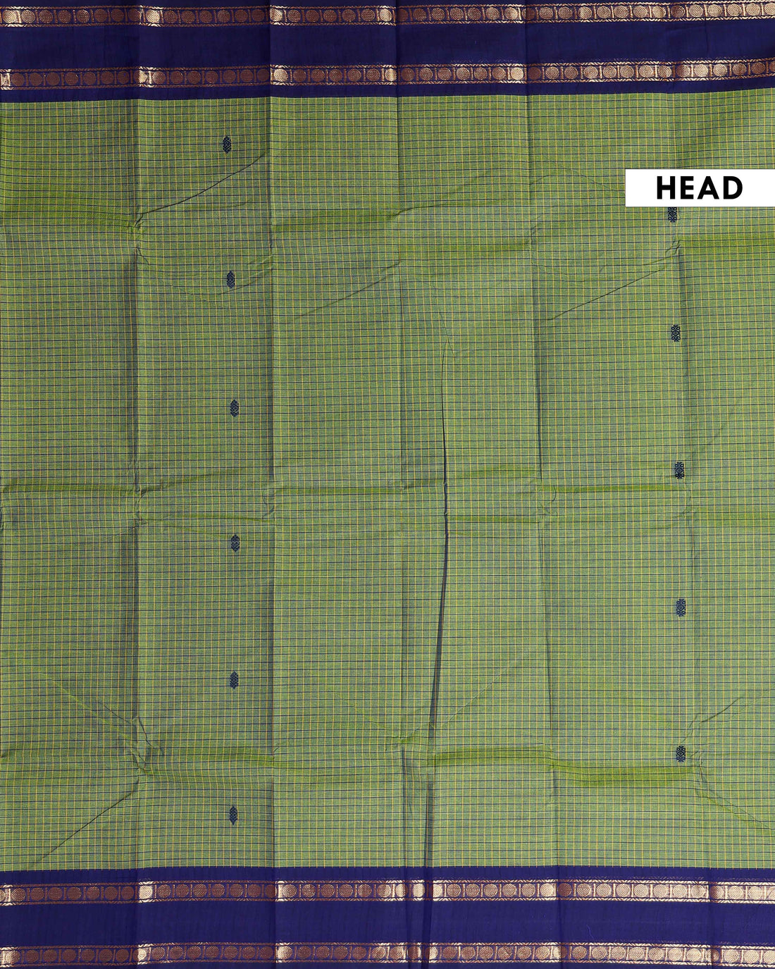 Handloom Sungudi Cotton Saree with Zari Checks and Traditional Border Design - Green