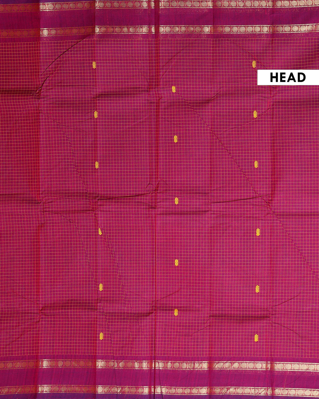 Handloom Sungudi Cotton Saree with Zari Checks and Traditional Border Design - Purple