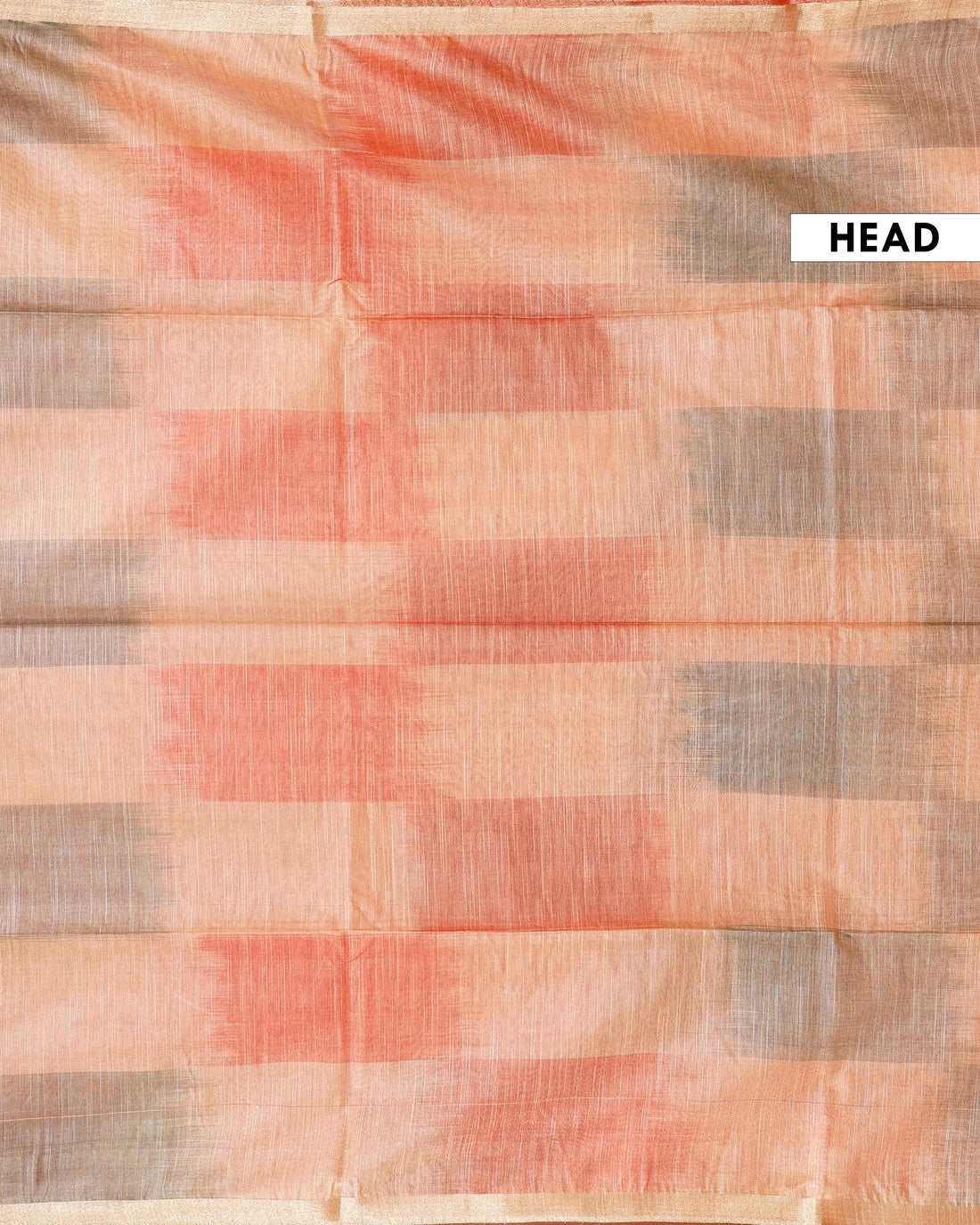 Exquisite Handwoven Semi Silk Saree with Striped Design and Zari Border - Peach