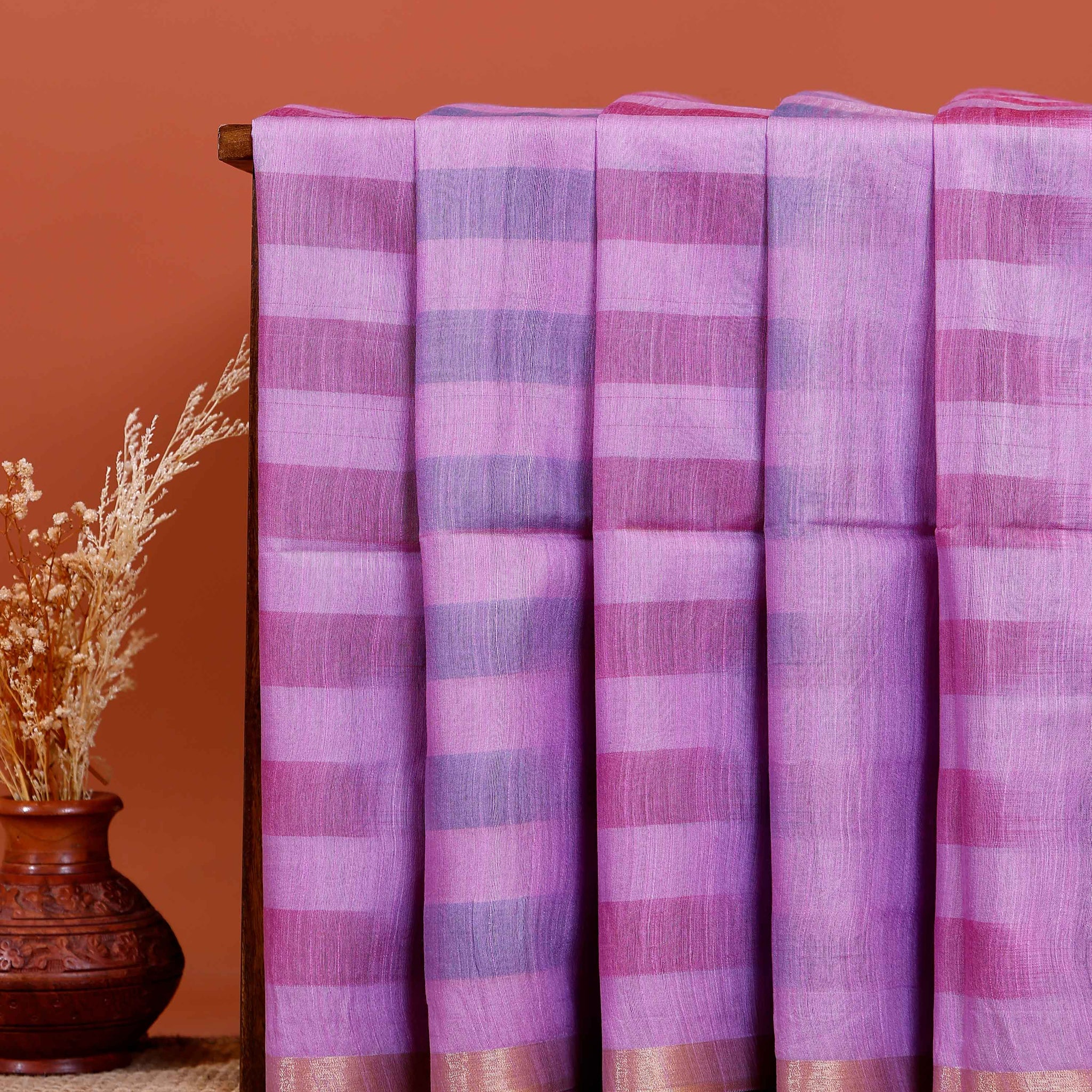 Graceful Semi Silk Saree with Subtle Sheen and Rich Pallu Detail - Purple