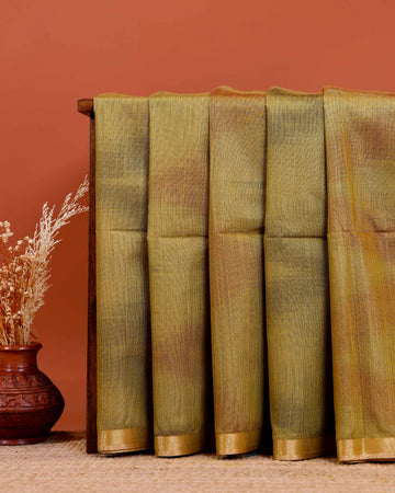 Graceful Semi Silk Saree with Abstract Weave and Subtle Sheen -Green