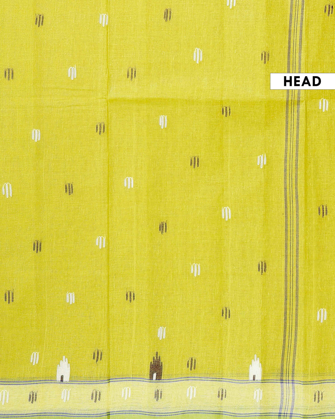 Handloom Bengal Cotton Saree with Traditional Jamdani Motifs and Border Detailing - Green