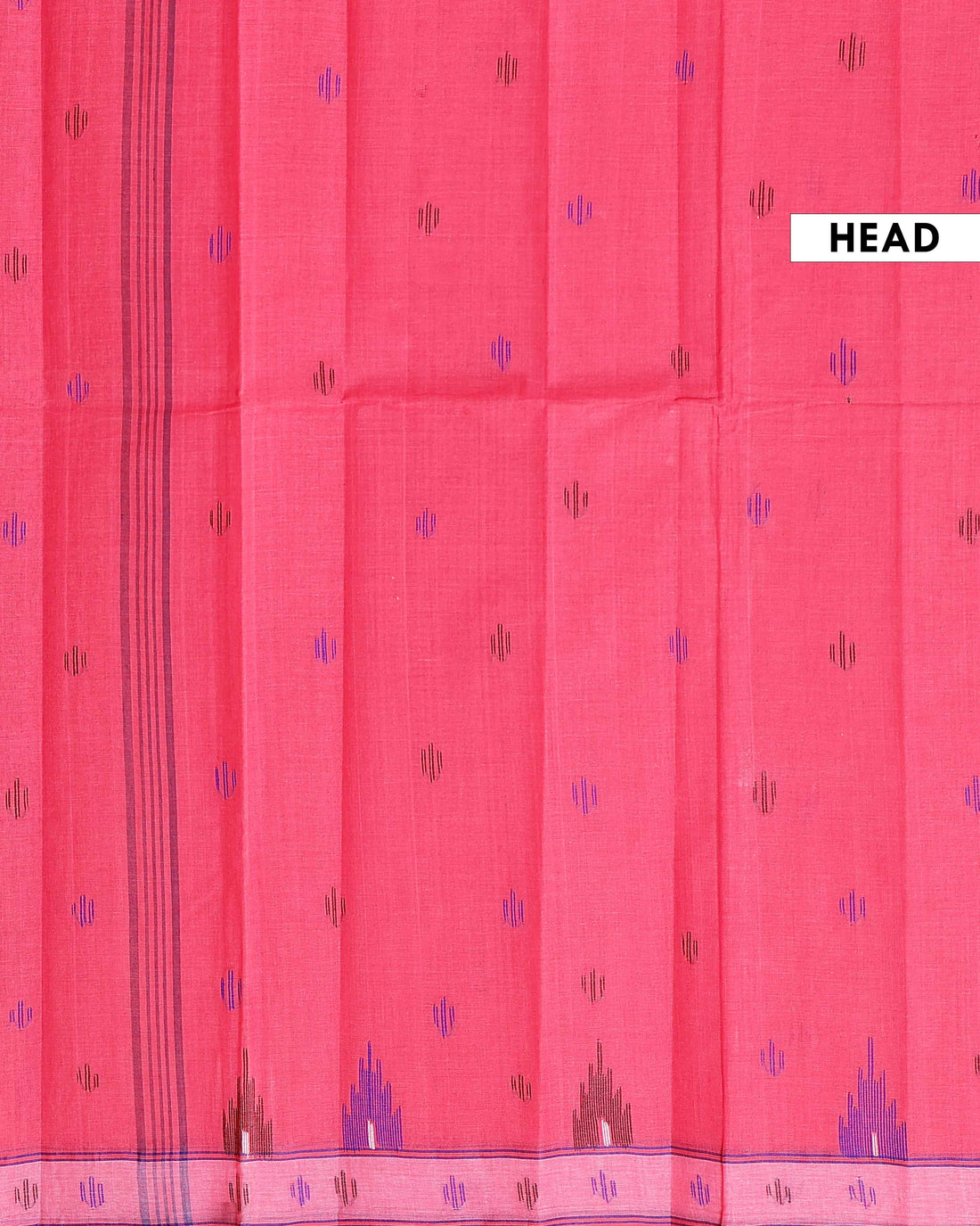 Handloom Bengal Cotton Saree with Traditional Jamdani Motifs and Border Detailing - Red