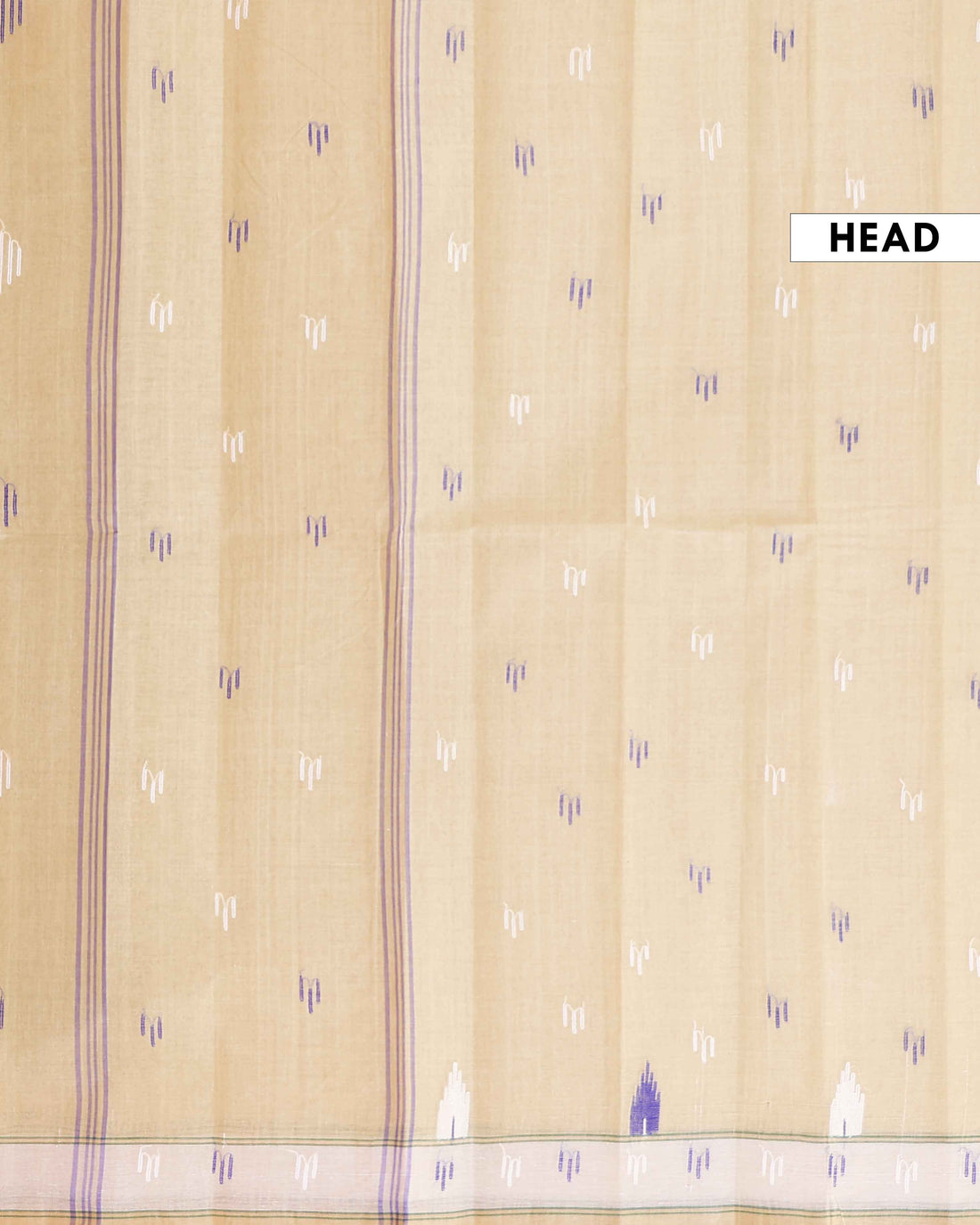 Handloom Bengal Cotton Saree with Traditional Jamdani Motifs and Border Detailing - Light Brown