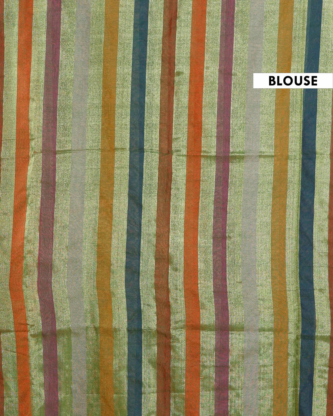 Handloom Mul Mul Cotton Saree with Vertical Stripe Pattern and Decorative Tassels - Green