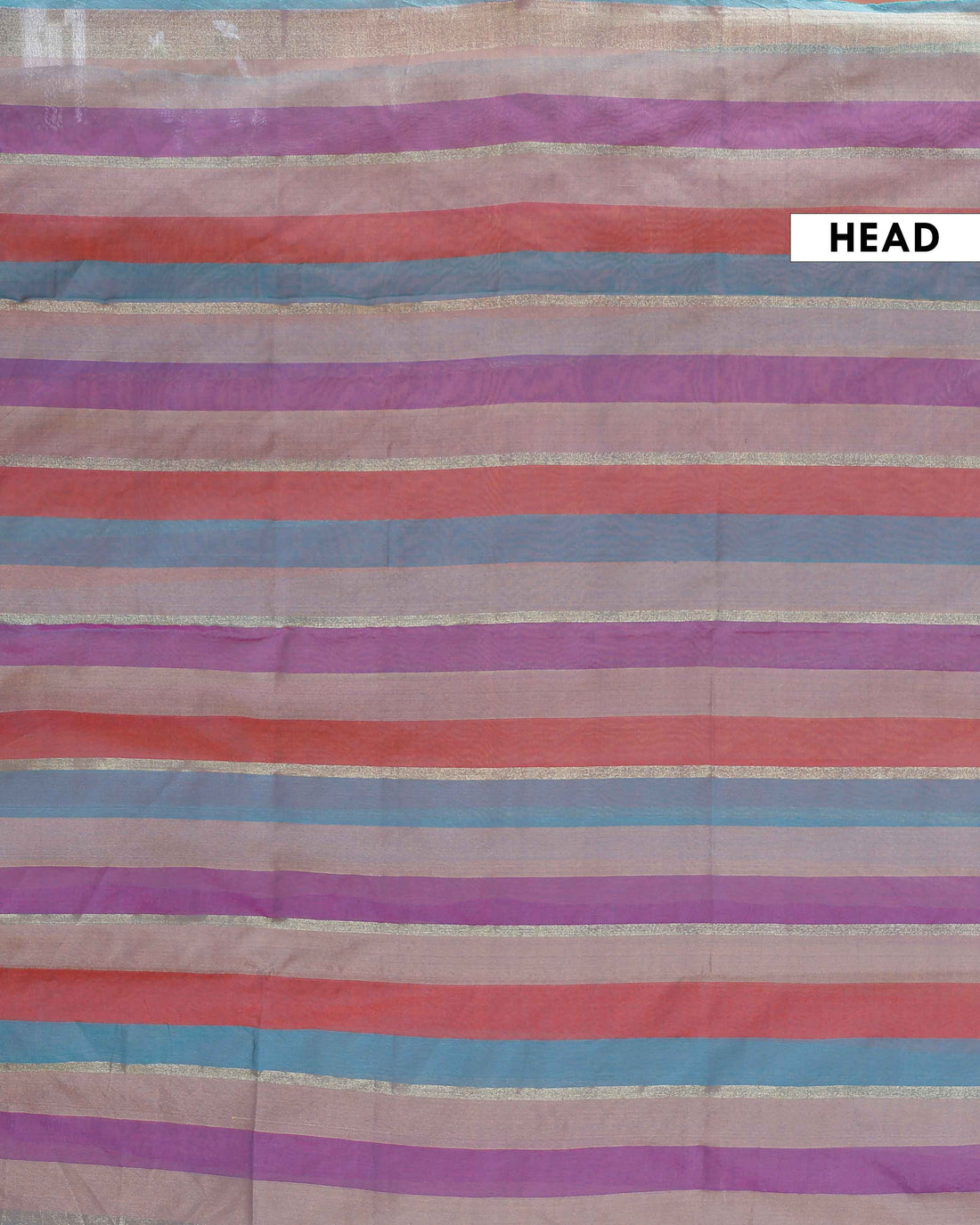 Handloom Mul Mul Cotton Saree with Vertical Stripe Pattern and Decorative Tassels - Multi