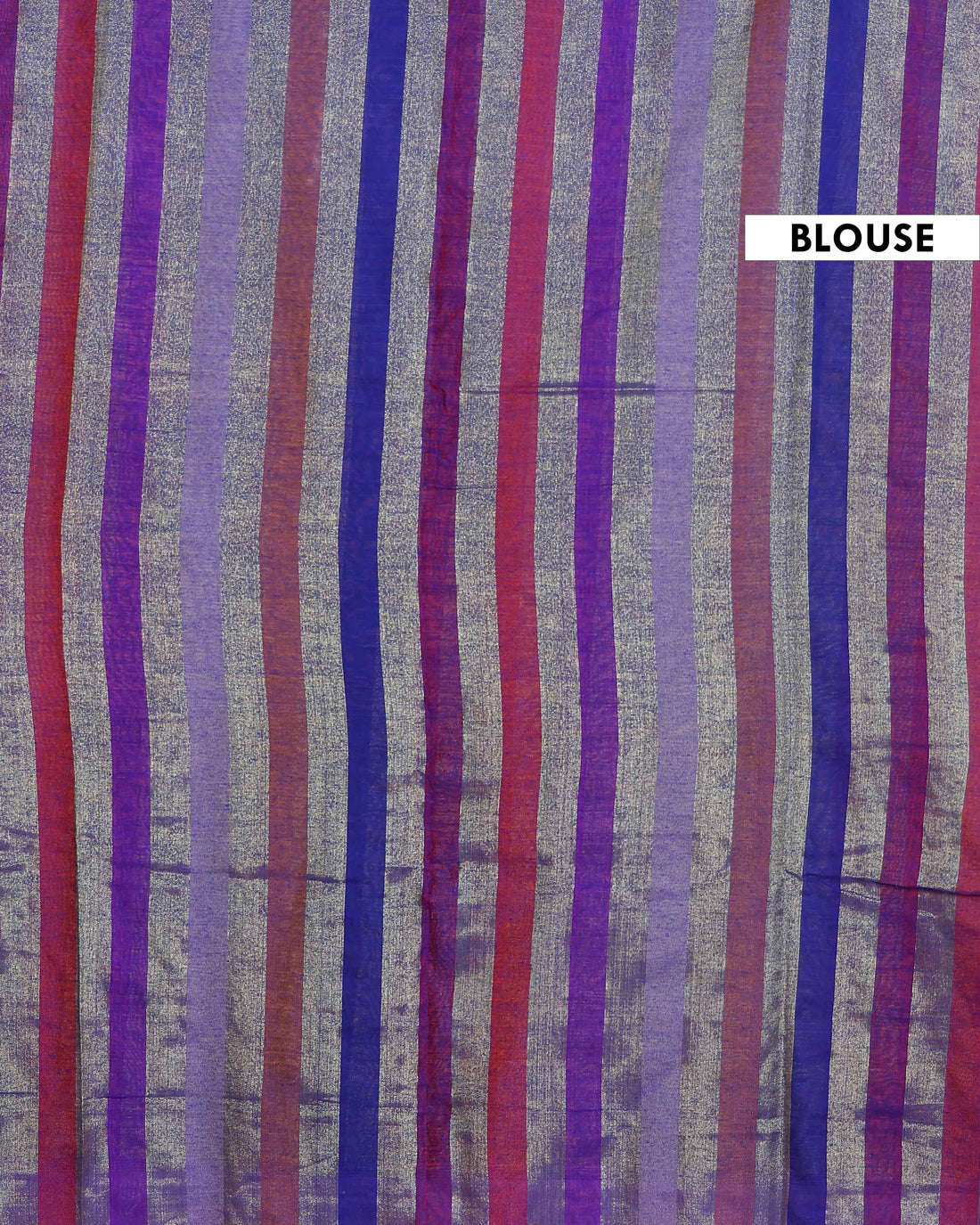 Handloom Mul Mul Cotton Saree with Vertical Stripe Pattern and Decorative Tassels - Multi