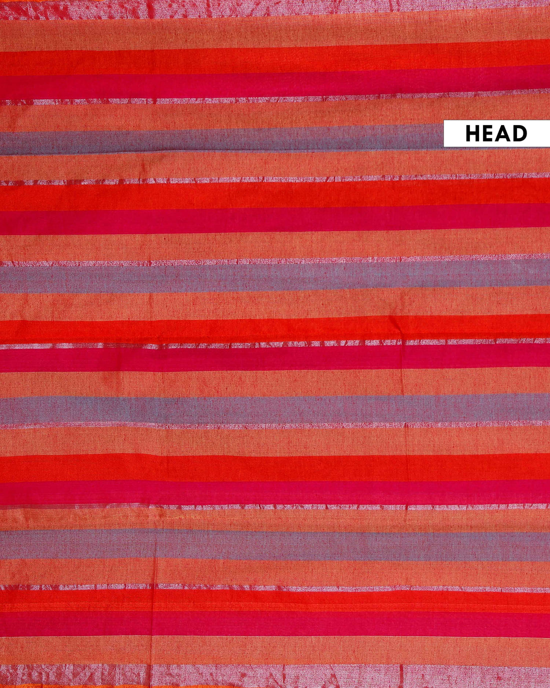 Handloom Mul Mul Cotton Saree with Vertical Stripe Pattern and Decorative Tassels - Multi