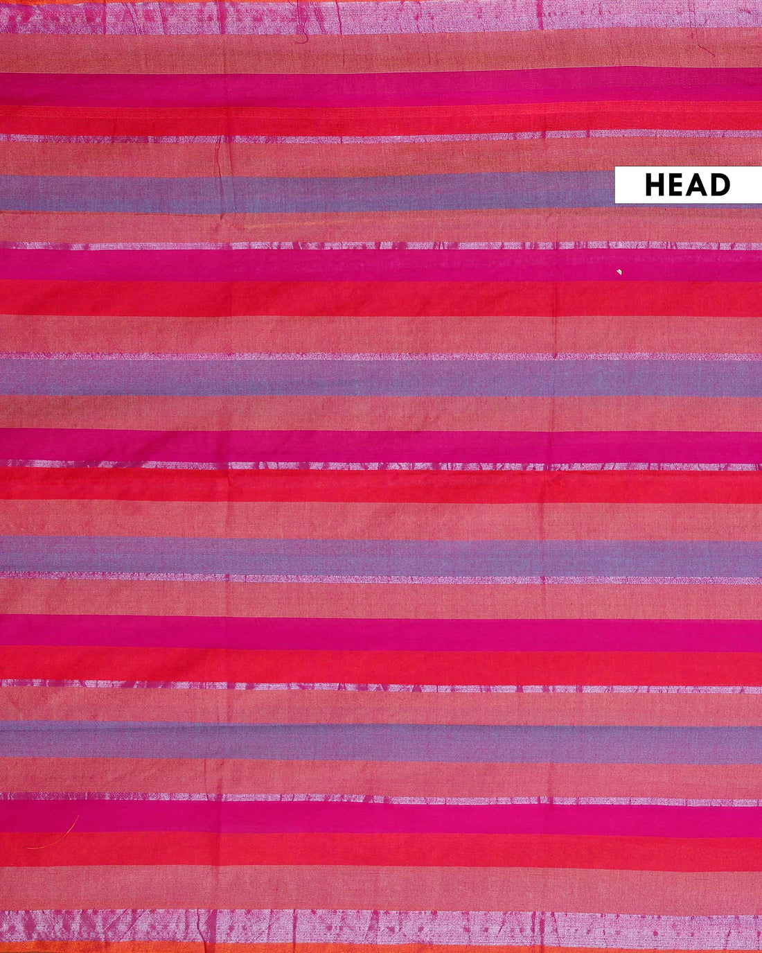 Handloom Mul Mul Cotton Saree with Vertical Stripe Pattern and Decorative Tassels - Multi