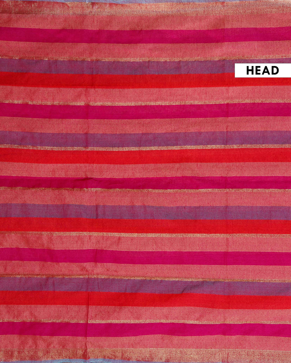 Handloom Mul Mul Cotton Saree with Vertical Stripe Pattern and Decorative Tassels - Multi