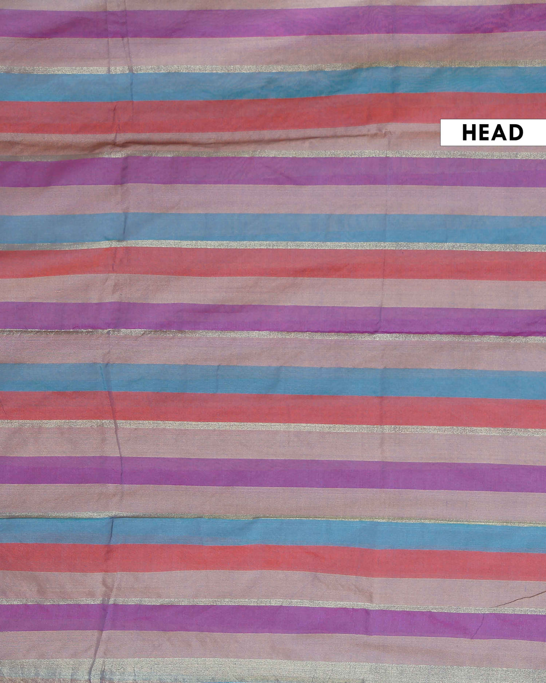 Handloom Mul Mul Cotton Saree with Vertical Stripe Pattern and Decorative Tassels - Multi