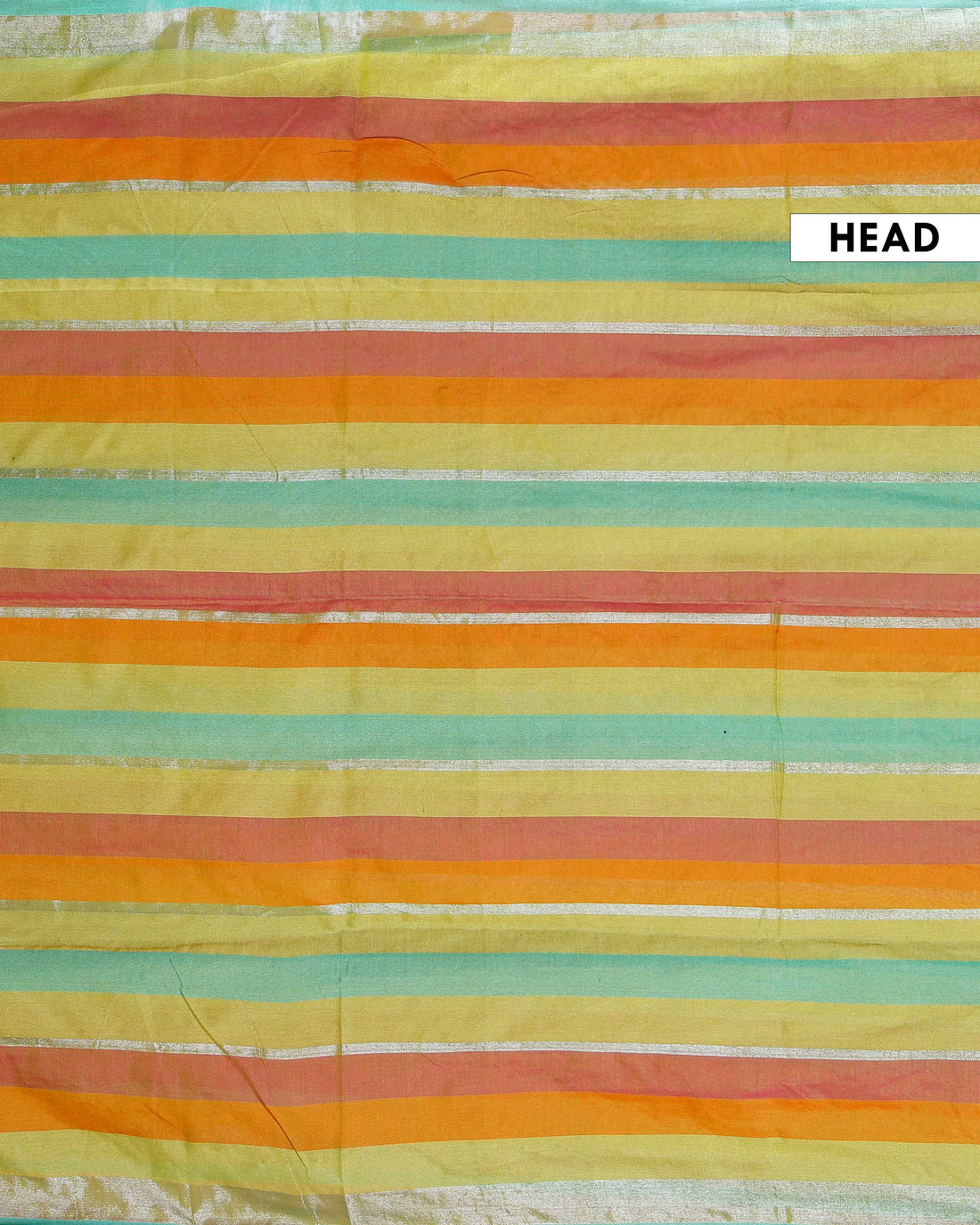 Handloom Mul Mul Cotton Saree with Vertical Stripe Pattern and Decorative Tassels - Multi