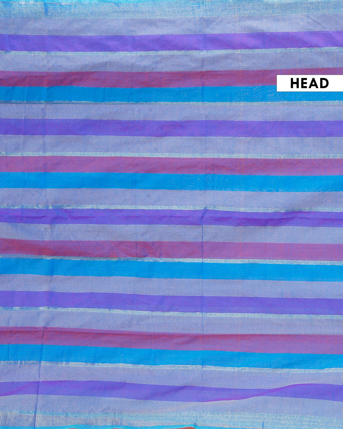 Handloom Mul Mul Cotton Saree with Vertical Stripe Pattern and Decorative Tassels - Purple