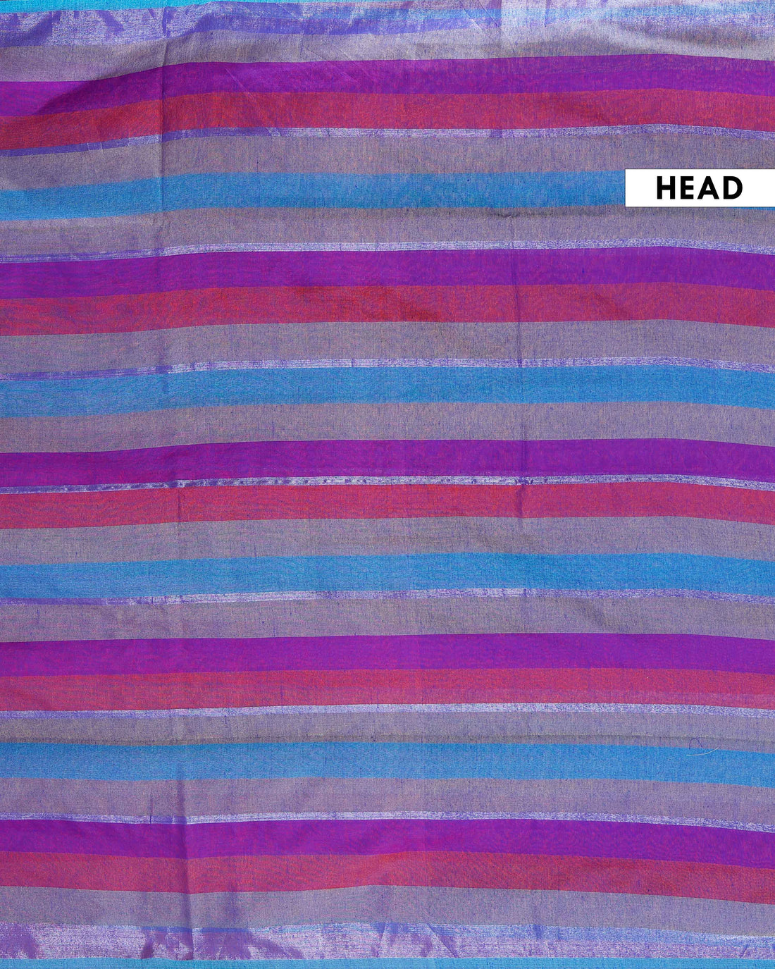 Handloom Mul Mul Cotton Saree with Vertical Stripe Pattern and Decorative Tassels - Multi