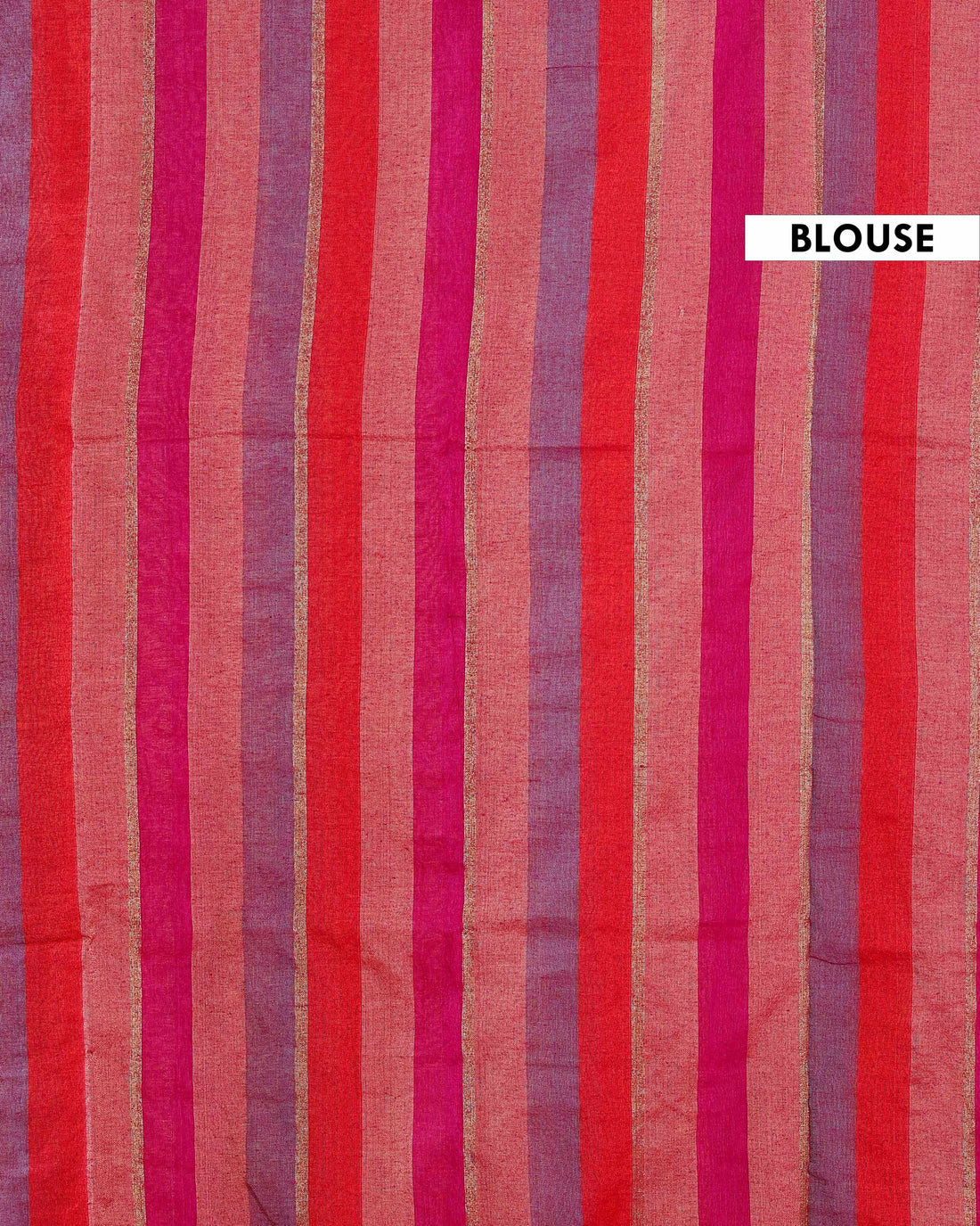 Handloom Mul Mul Cotton Saree with Vertical Stripe Pattern and Decorative Tassels - Multi