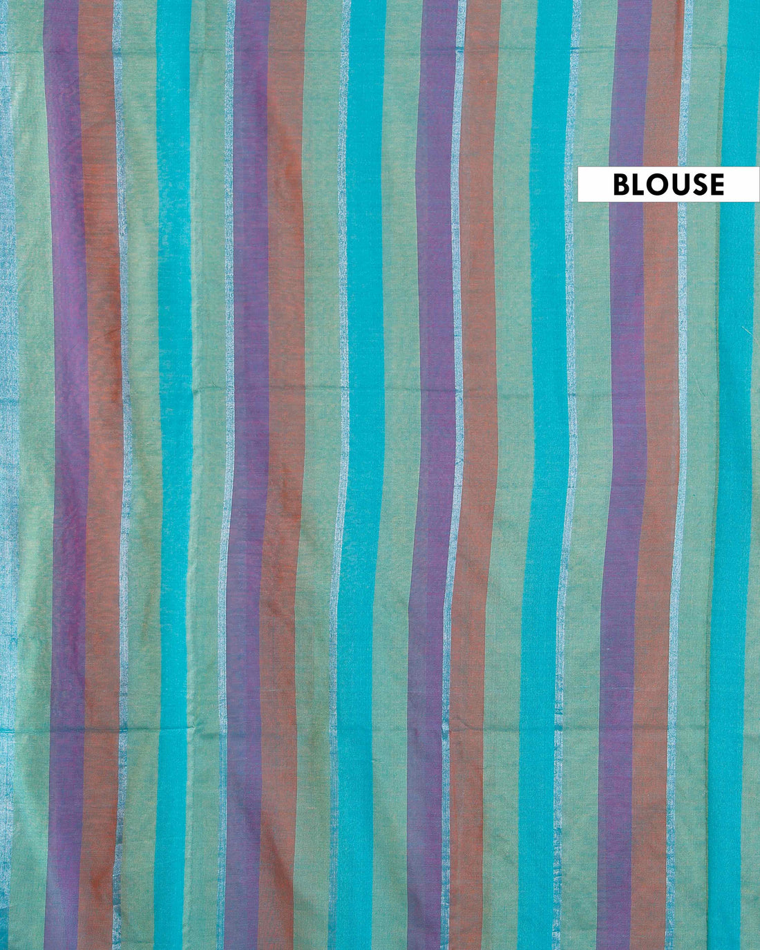 Handloom Mul Mul Cotton Saree with Vertical Stripe Pattern and Decorative Tassels - Multi