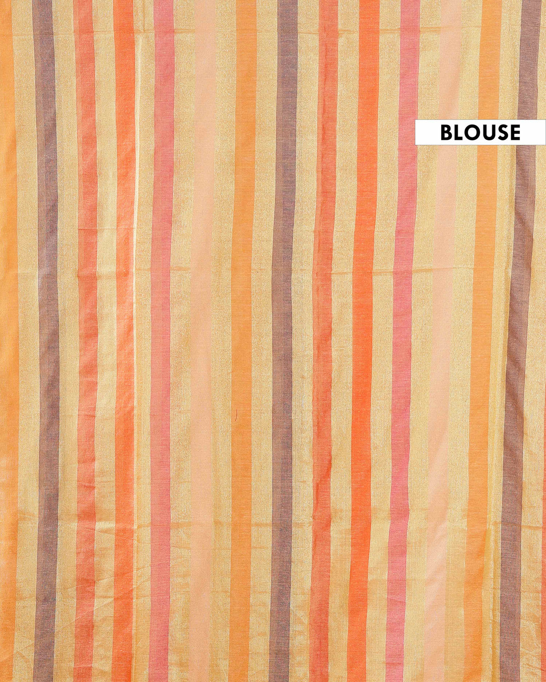 Handloom Mul Mul Cotton Saree with Vertical Stripe Pattern and Decorative Tassels - Multi