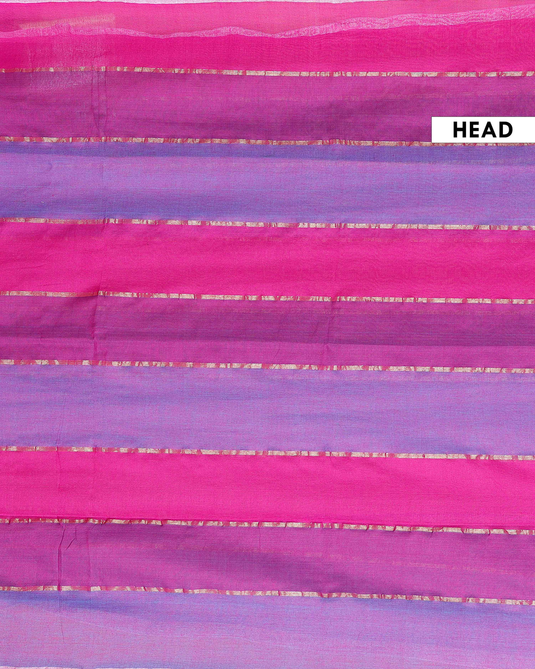Handwoven Mul Mul Cotton Saree with Bold Striped Pattern and Tassel Detailing – Purple