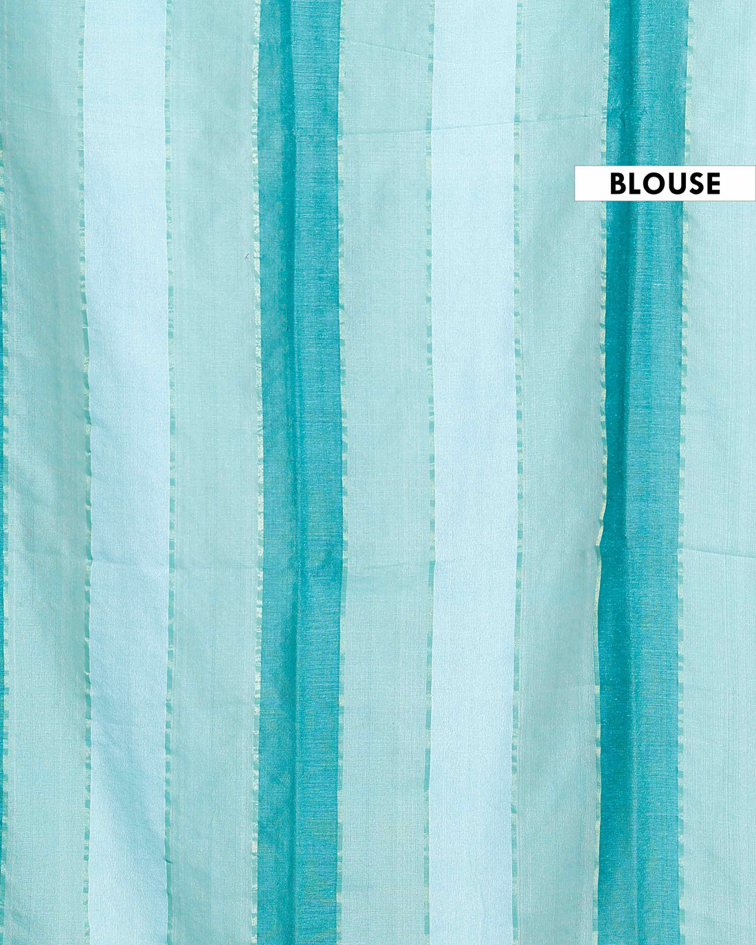 Handwoven Mul Mul Cotton Saree with Bold Striped Pattern and Tassel Detailing – Blue