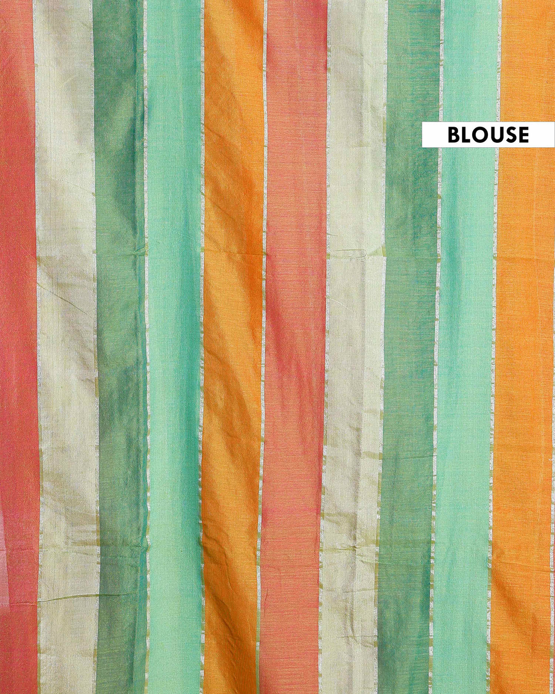 Handwoven Mul Mul Cotton Saree with Bold Striped Pattern and Tassel Detailing – Multi