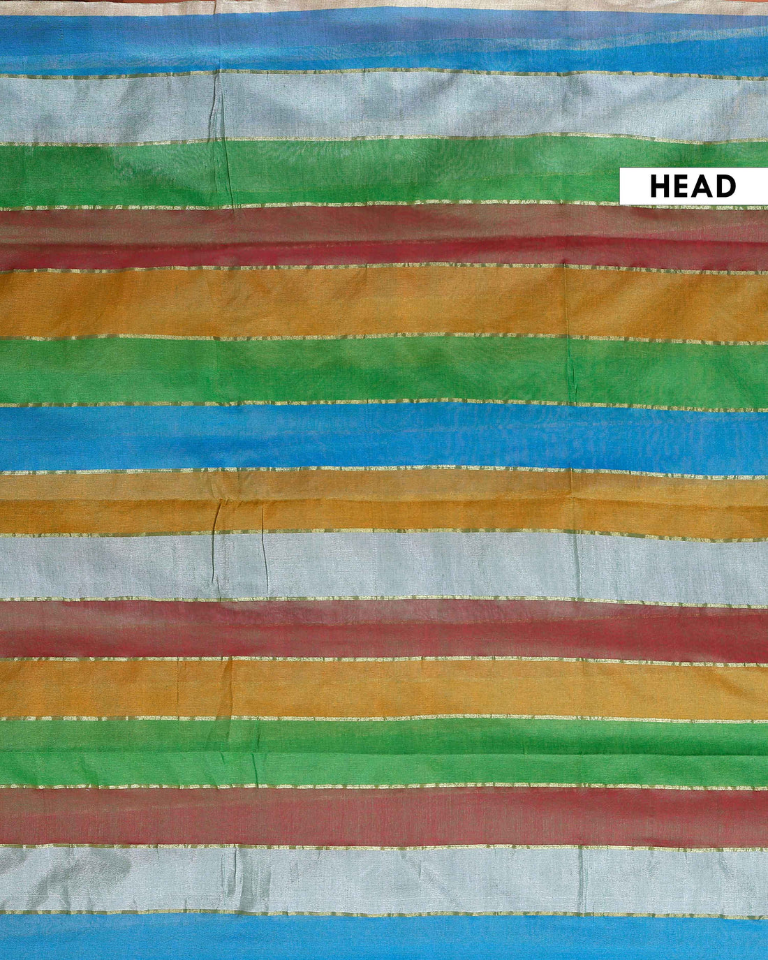 Handwoven Mul Mul Cotton Saree with Bold Striped Pattern and Tassel Detailing – Multi