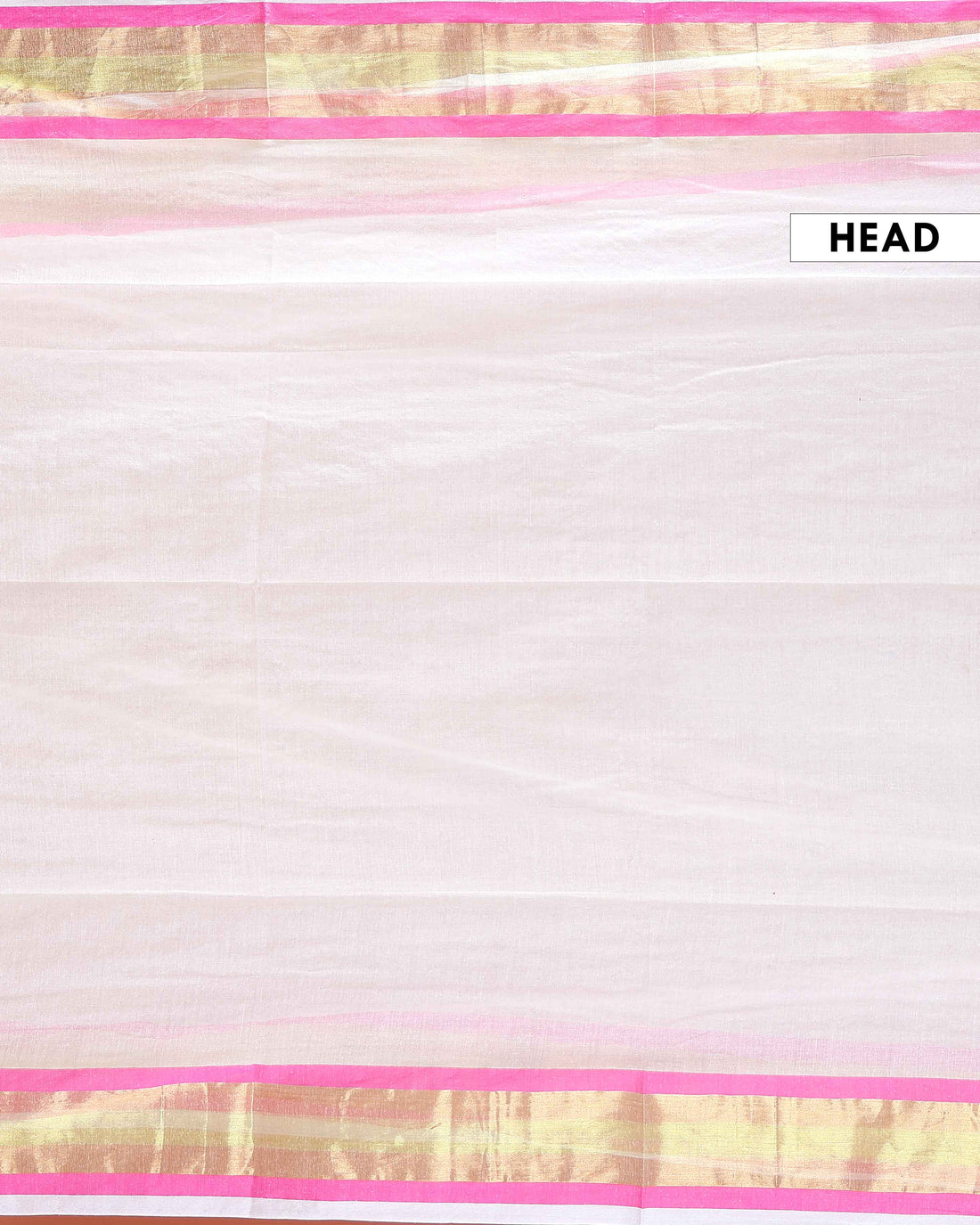 Handwoven Mul Mul Cotton Saree with Subtle Striped Pattern and Contrast Tassel Detailing – White