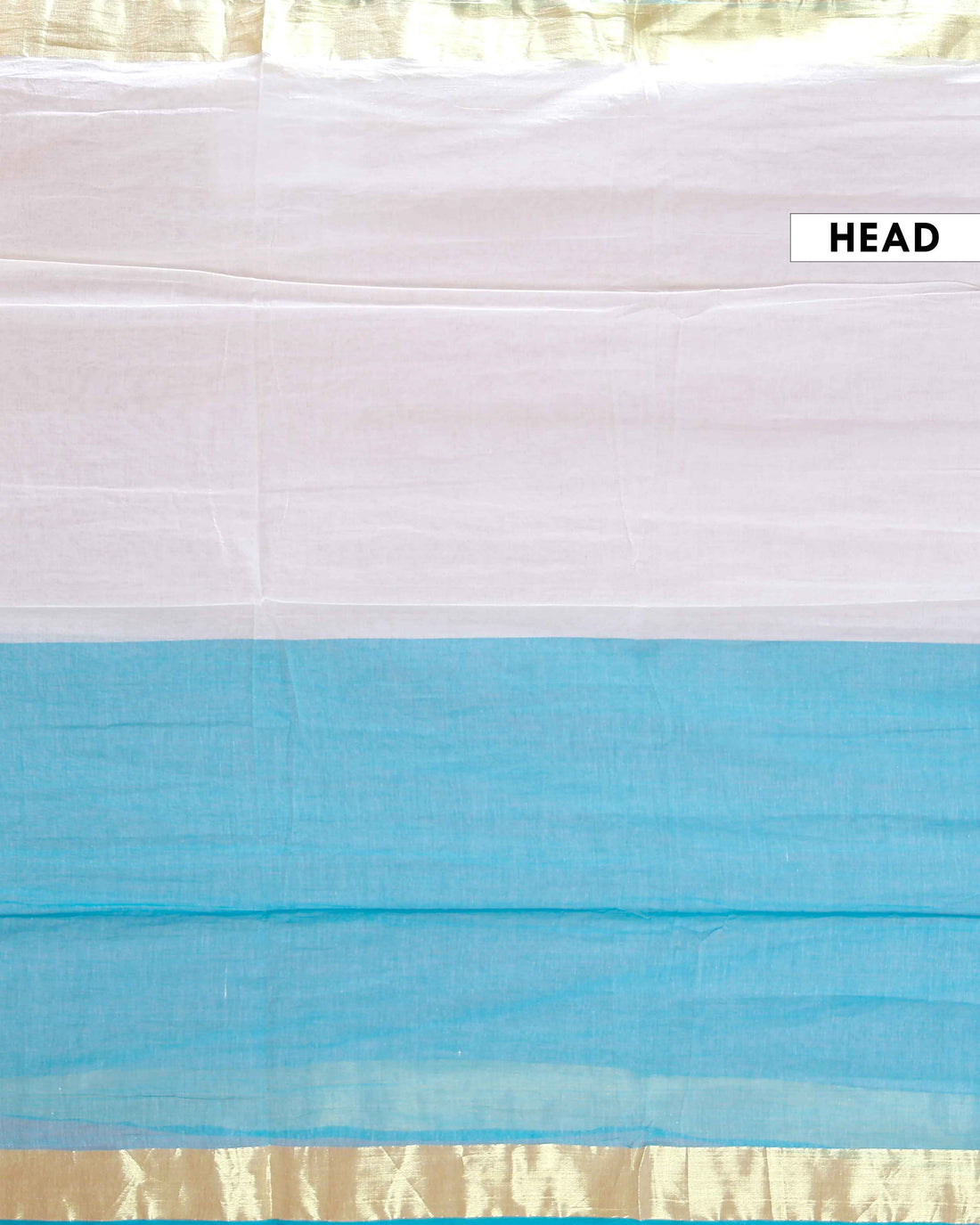 Handwoven Mul Mul Cotton Saree with Subtle Striped Pattern and Contrast Tassel Detailing – White