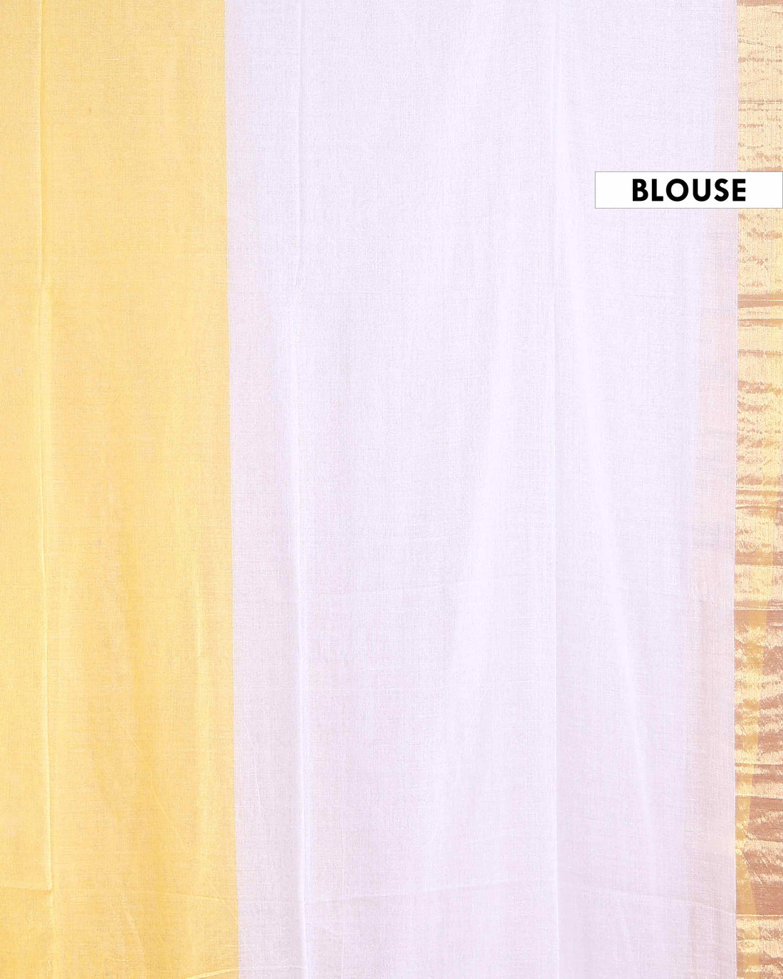 Handwoven Mul Mul Cotton Saree with Subtle Striped Pattern and Contrast Tassel Detailing – White