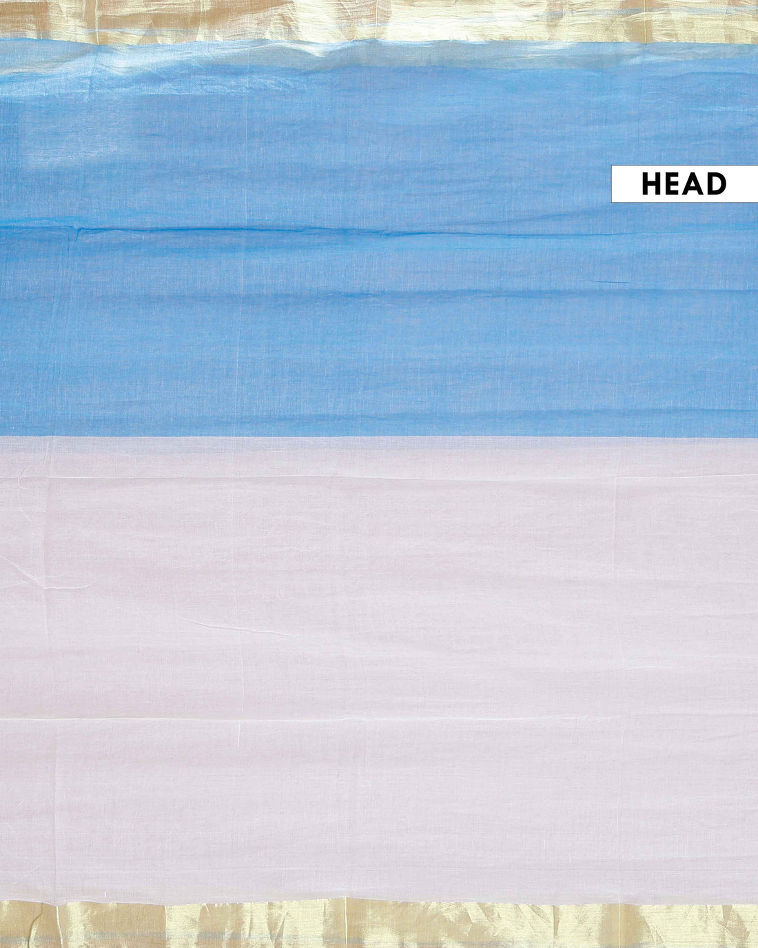 Handwoven Mul Mul Cotton Saree with Subtle Striped Pattern and Contrast Tassel Detailing – White