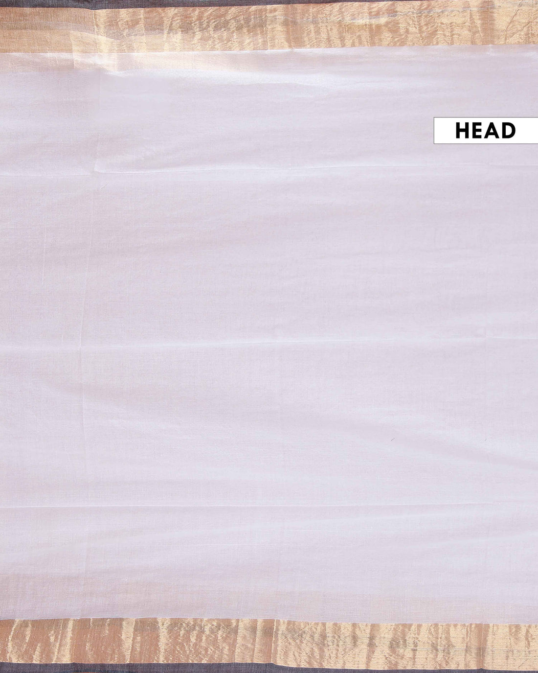 Handwoven Mul Mul Cotton Saree with Subtle Striped Pattern and Contrast Tassel Detailing – White