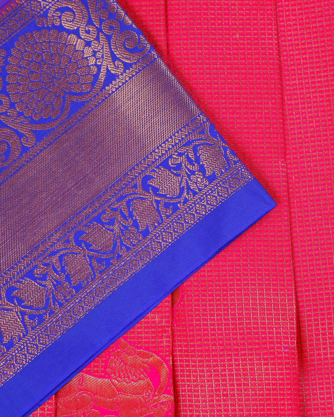 Traditional Kids Pattu Pavadai Material with Zari Border  - Red