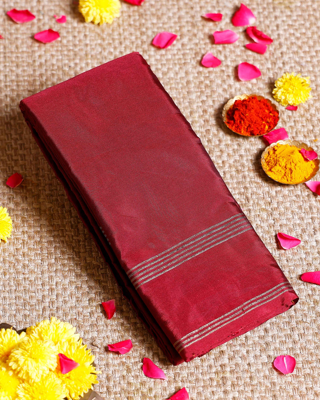 Elegant Handloom Soft Silk Saree with Intricate Zari Border - Maroon