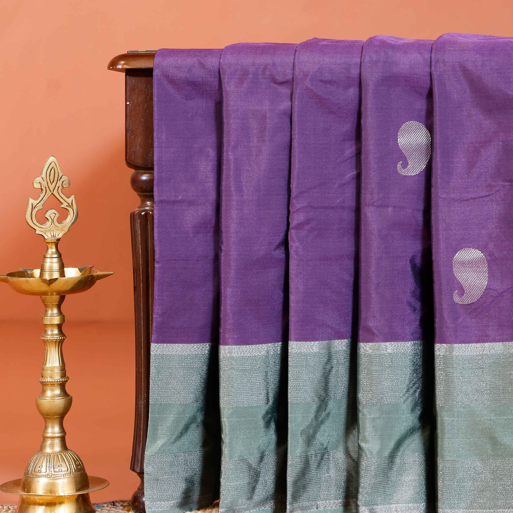 Elegant Soft Silk Saree with Zari Weaves and Traditional Motifs - Purple
