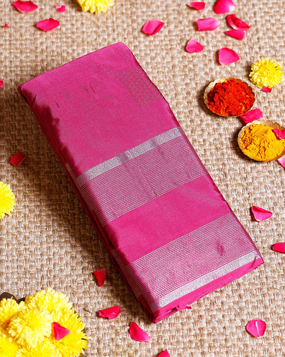 Elegant Handloom Soft Silk Saree with Intricate Zari Woven Motifs and Border - Pink