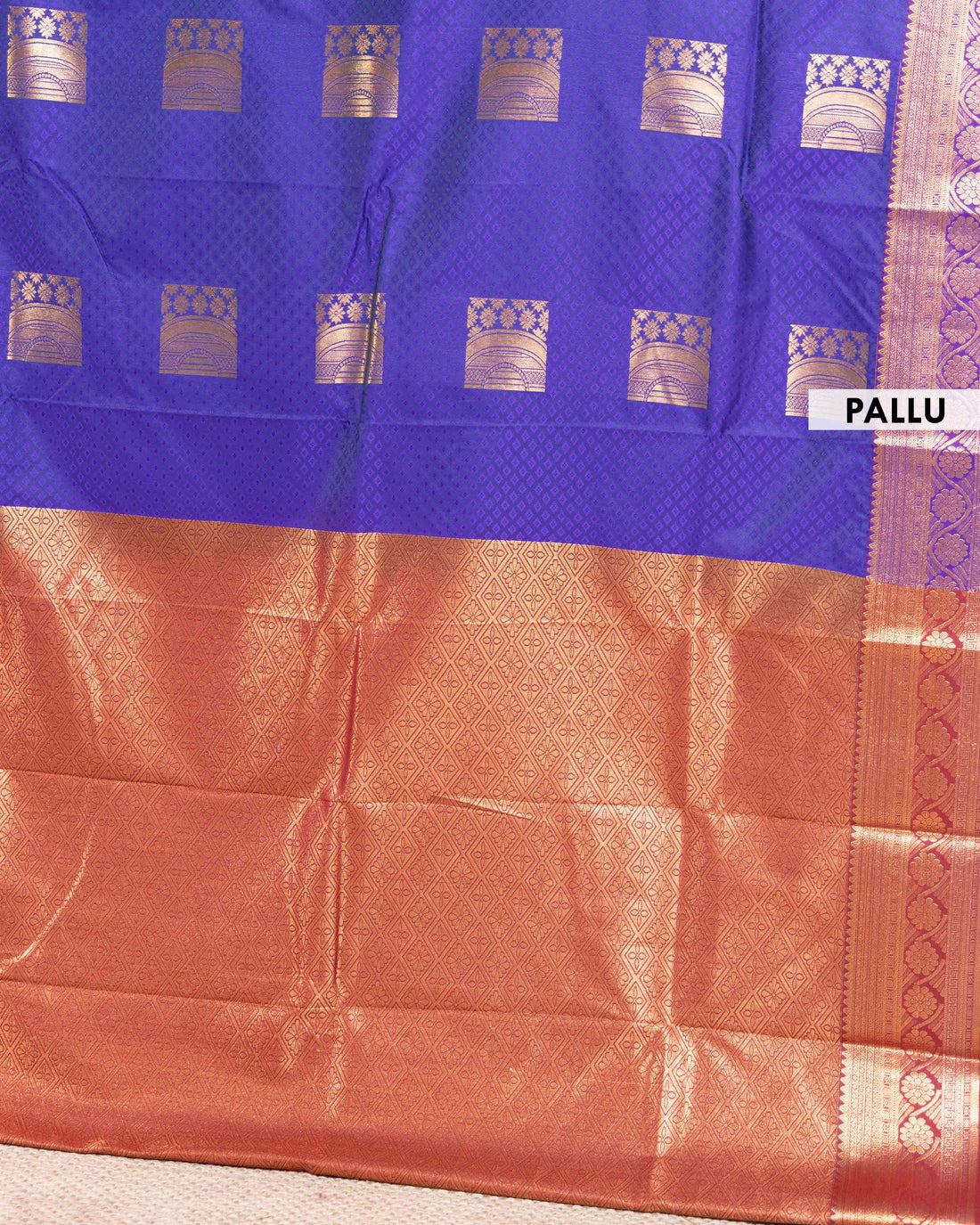 Elampillai Silk Cotton Saree with Zari Woven Motifs and Traditional Border - Blue