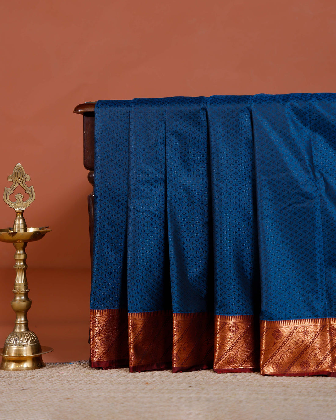 Elampillai Silk Cotton Saree with Intricate Woven Motifs and Rich Contrast Border - Teal
