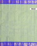 Chettinad Cotton Saree with Woven Checks and Peacock Motif - Green-Head