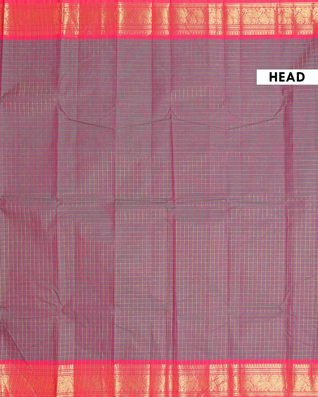 Traditional Chettinad Cotton Saree with Woven Checks and Peacock Motif - Maroon