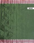 Classic Checks Soft Silk Saree with Intricate Weave Border - Green