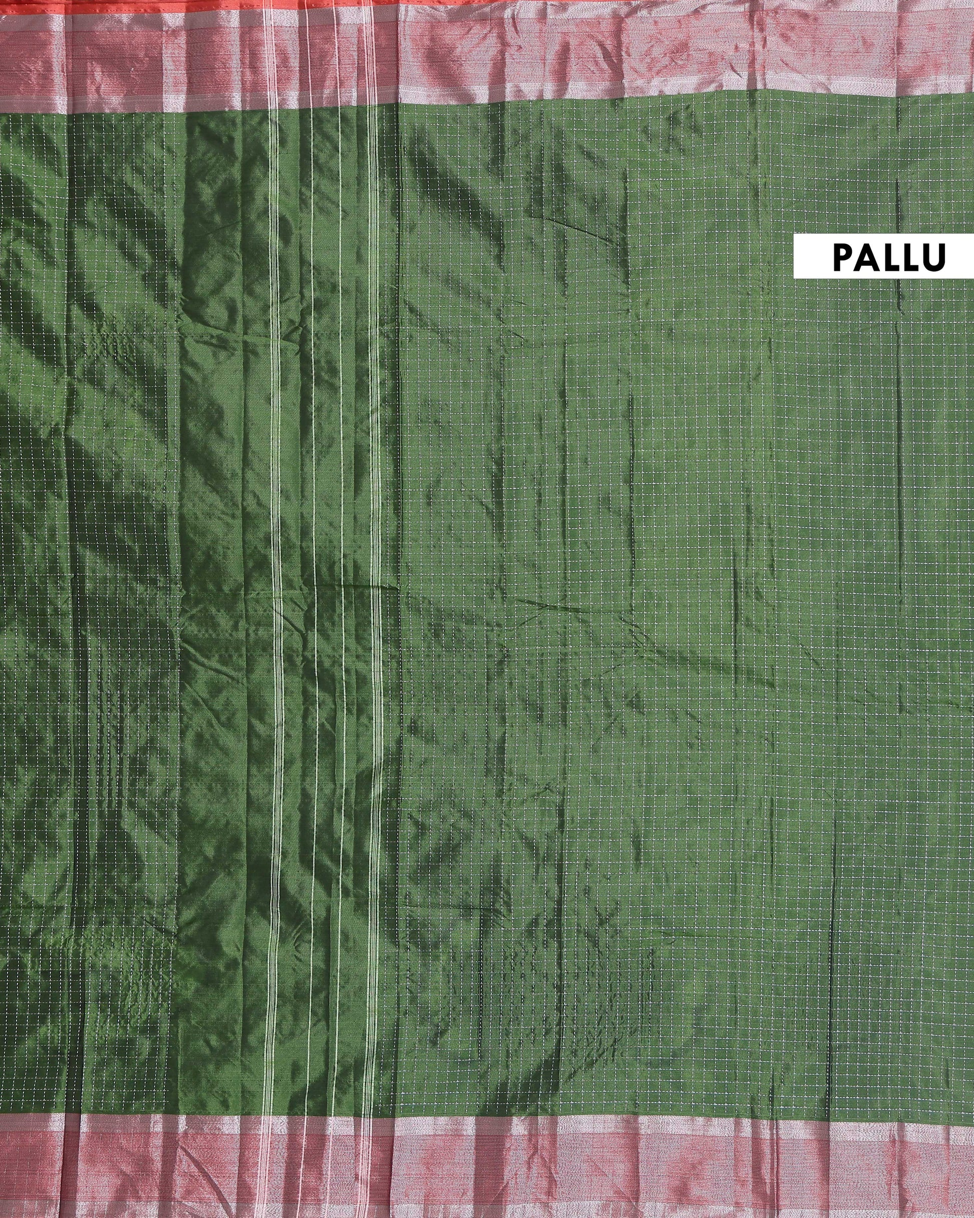 Classic Checks Soft Silk Saree with Intricate Weave Border - Green