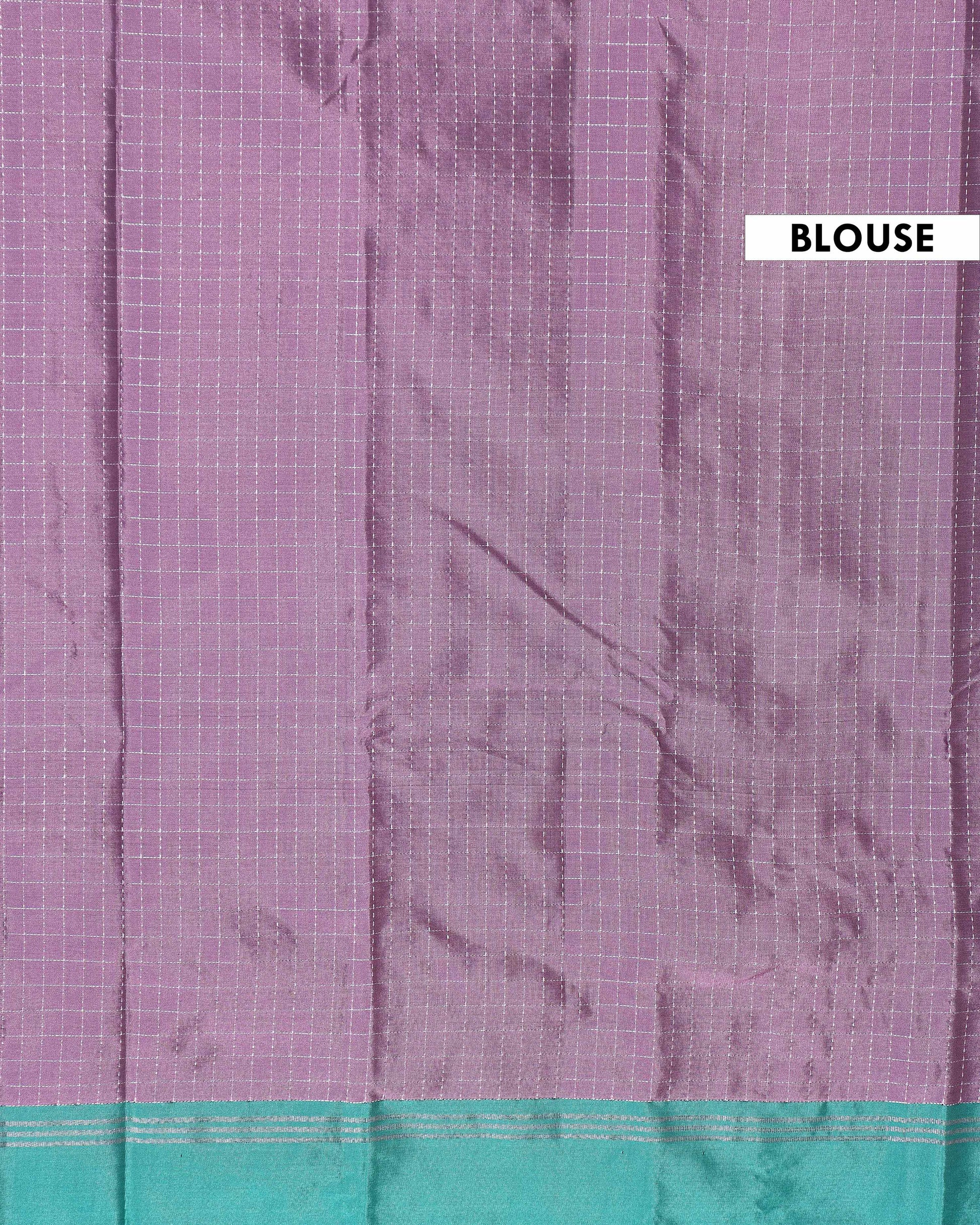 Classic Checks Soft Silk Saree with Intricate Weave Border - Light Purple
