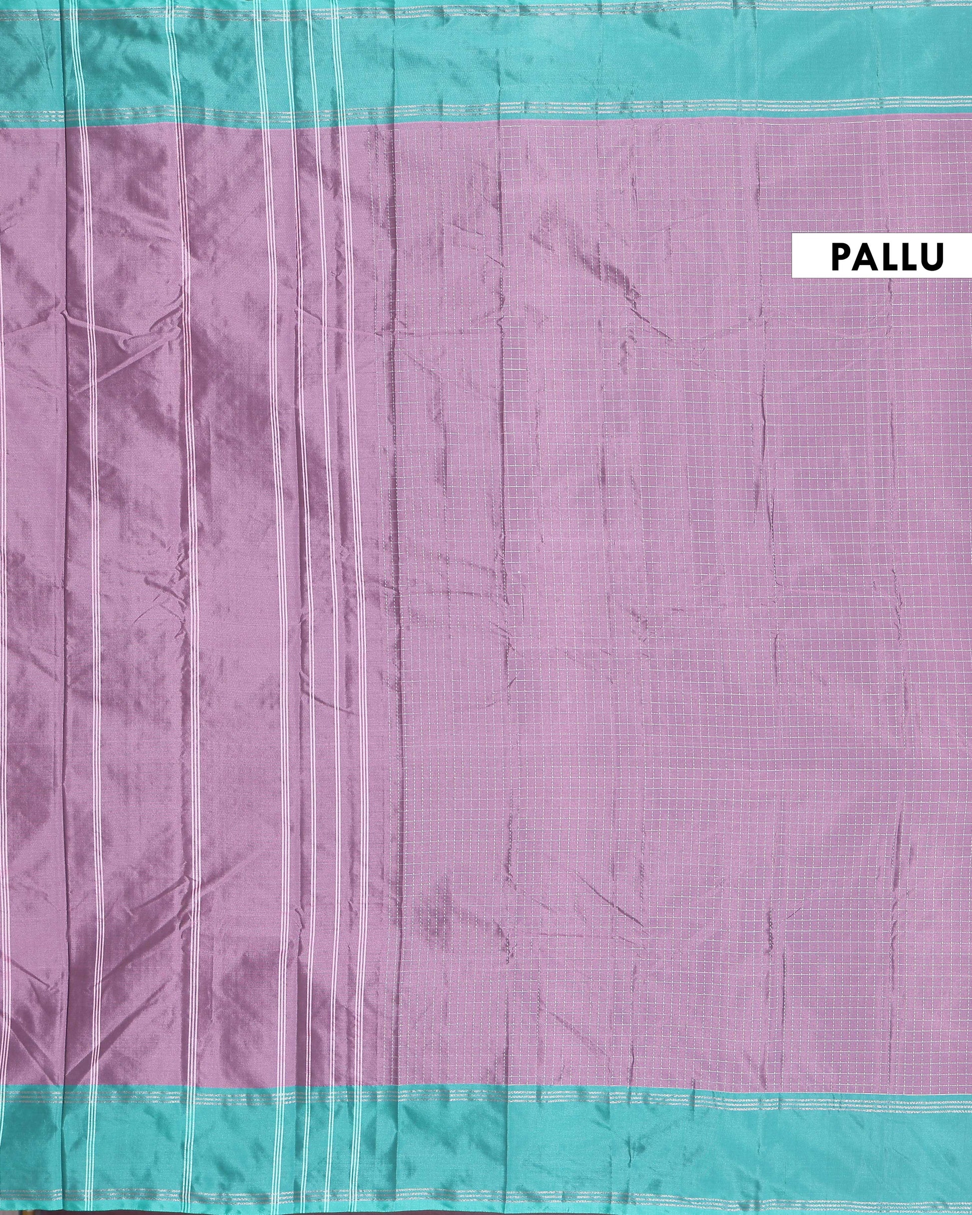 Classic Checks Soft Silk Saree with Intricate Weave Border - Light Purple