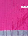 Classic Checks Soft Silk Saree with Intricate Weave Border -  Pink